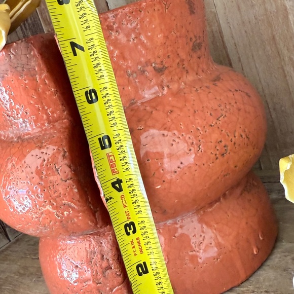 Terracota Glazed Orange Vase/Bookends - Picture 5 of 7